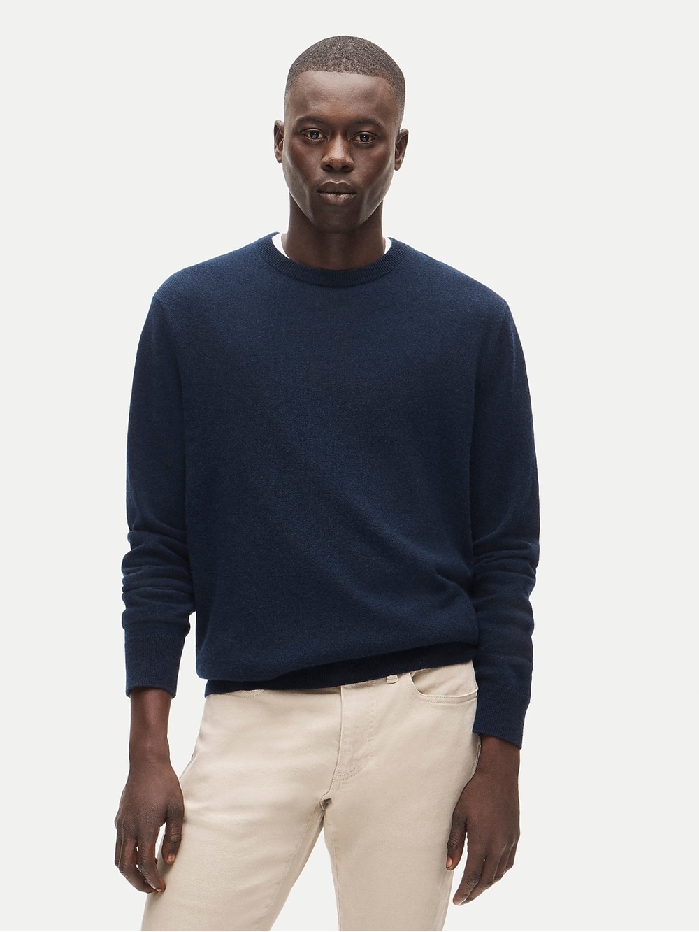 J. Crew Men’s Cashmere crewneck sweater in Navy Blue Size Medium